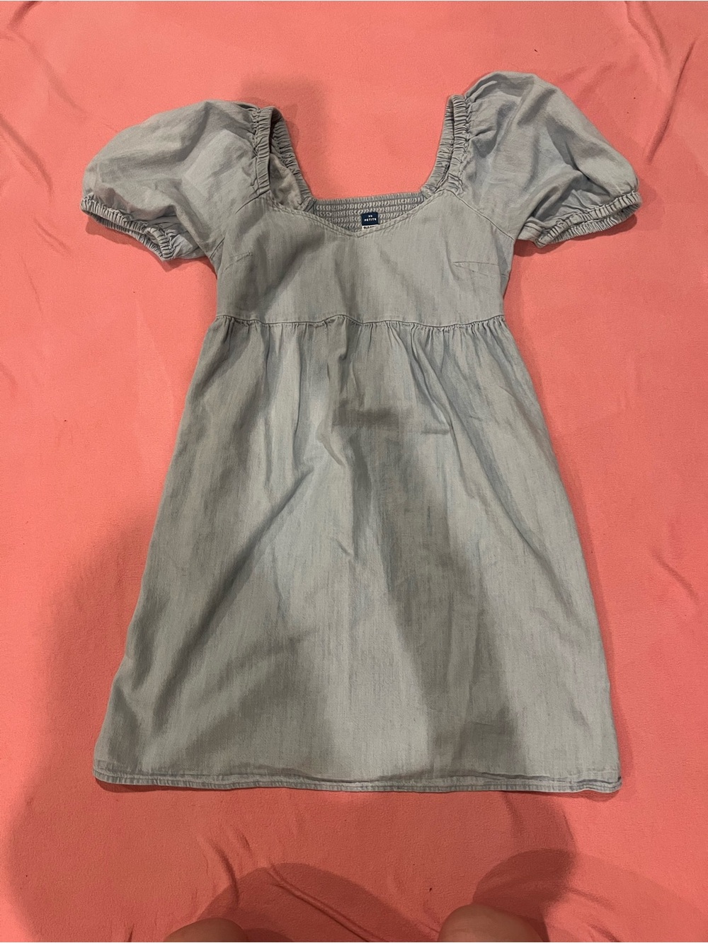 Light Blue Puff Sleeve Dress